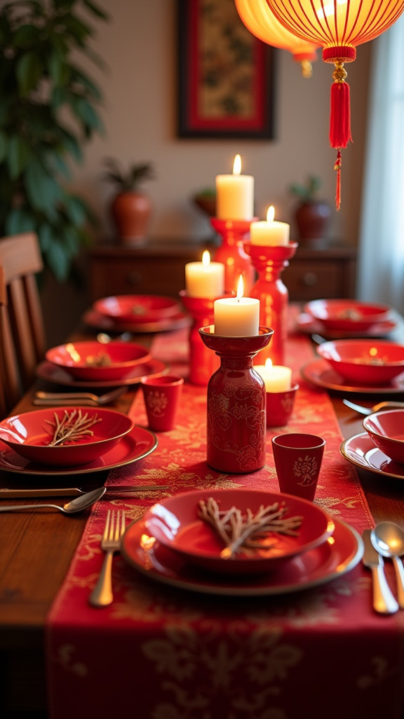 11. Incorporate Red Tableware for a Coordinated Look