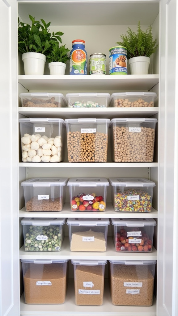 11. Organize Your Pantry with Clear Bins