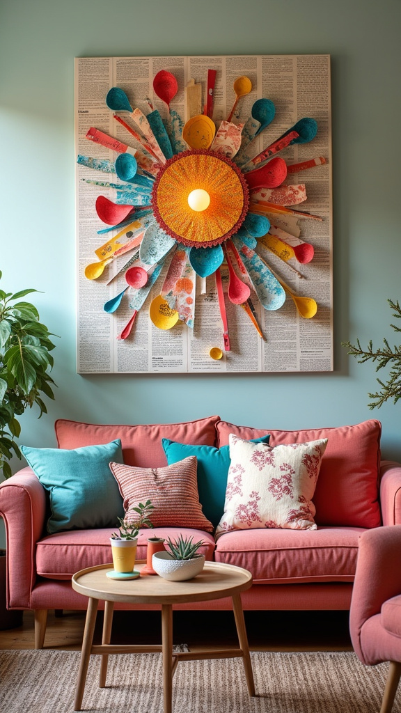 14. Make a Recycled Paper Wall Art Display