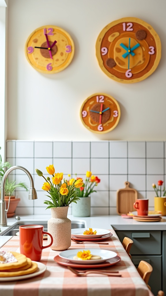 16. Adorable Pancake-themed Wall Clocks