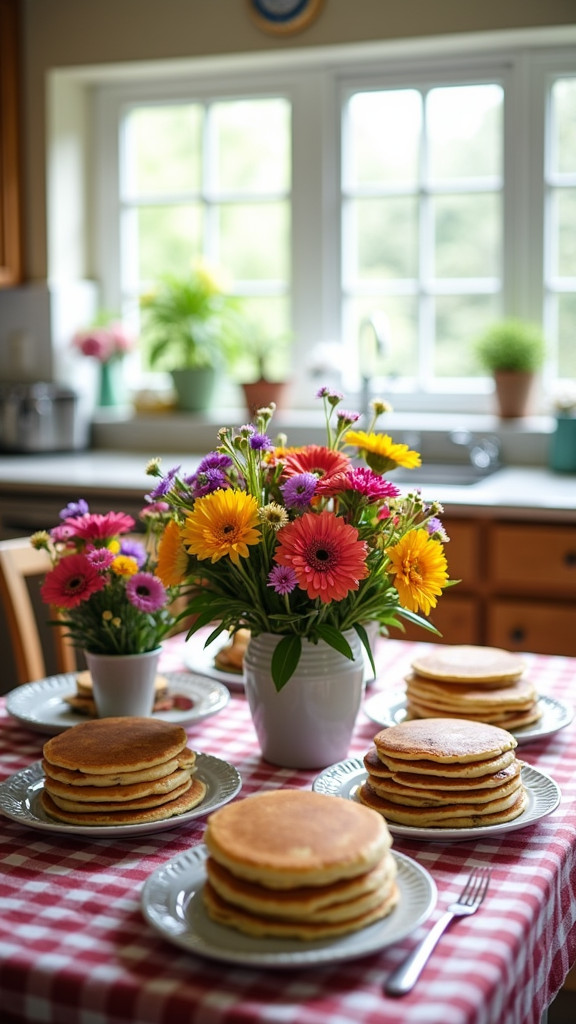 18. Cheery Flower Arrangements in Pancake Tins