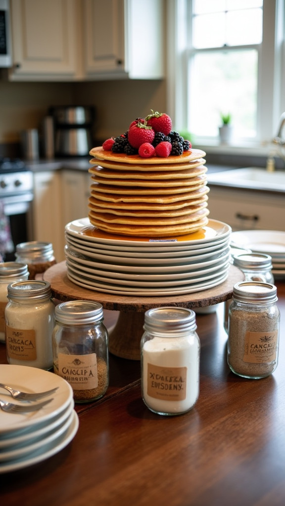 2. Pancake-Themed Centerpieces