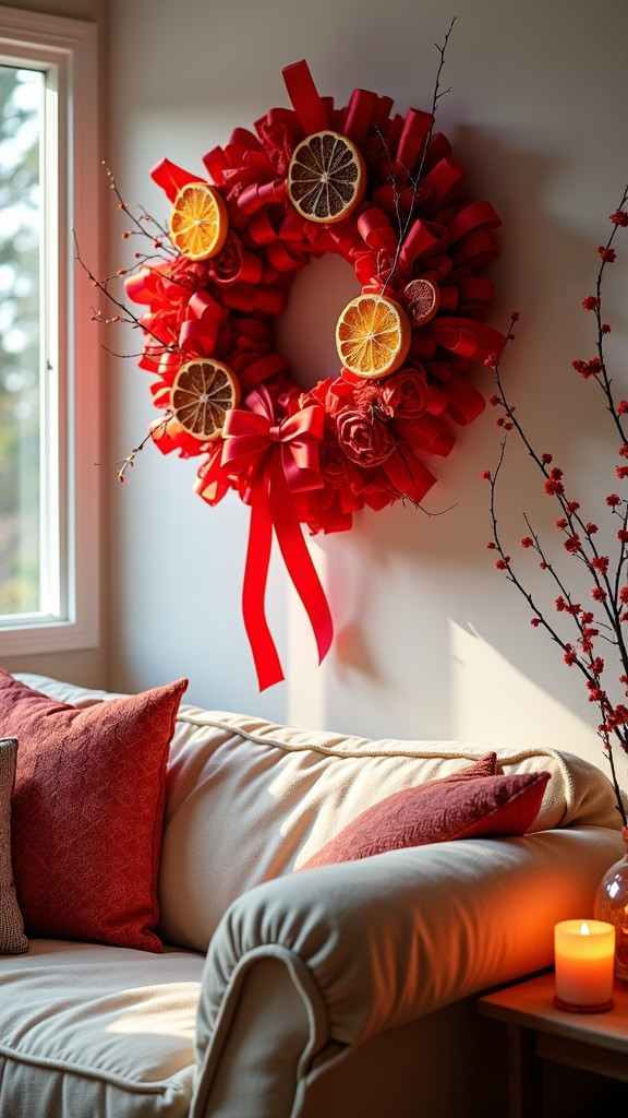 21. Incorporate Red in Your Wreath Designs