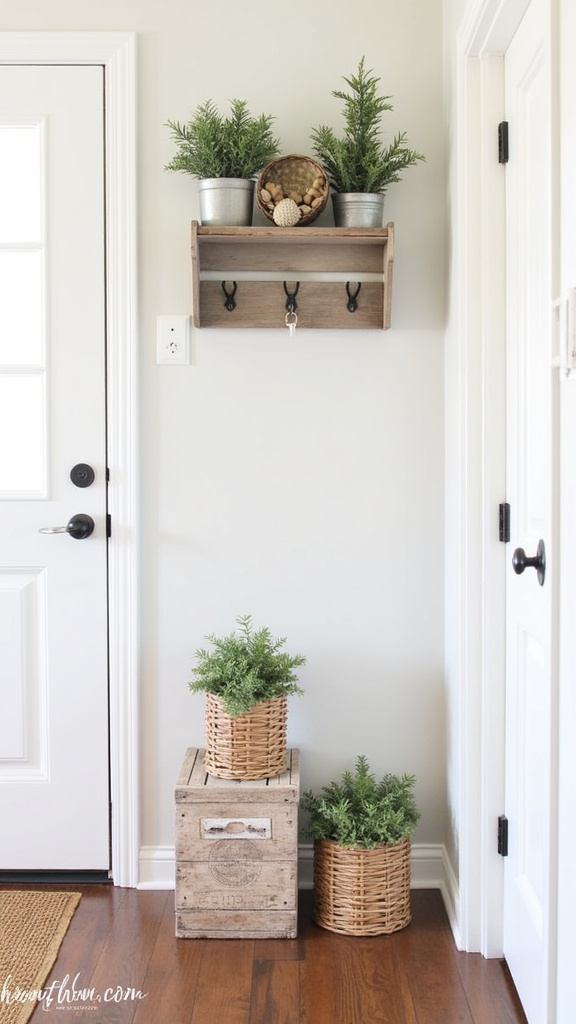 23. Create a Neutral Entryway with Key Holders