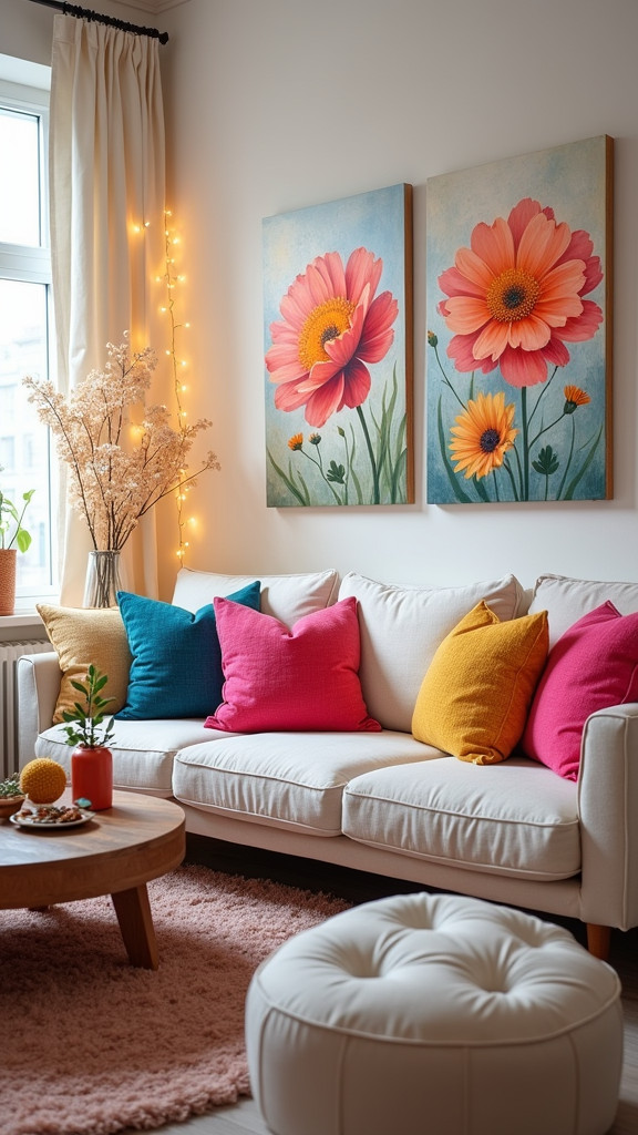 3. Try DIY Floral Canvas Paintings