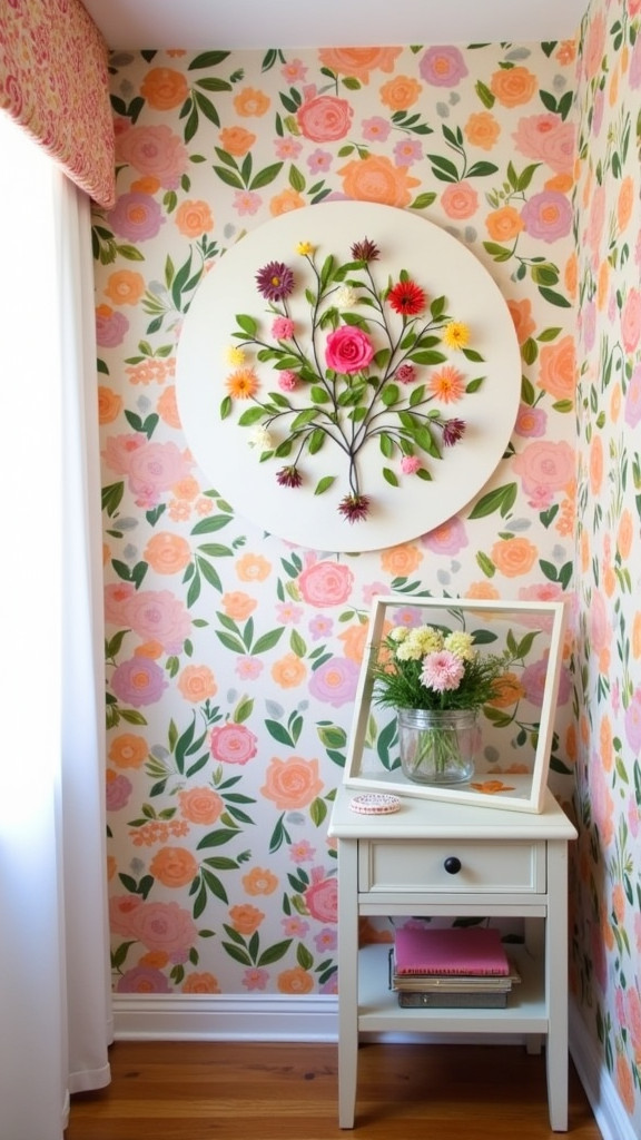 4. Use Floral Wallpaper for a Bold Statement