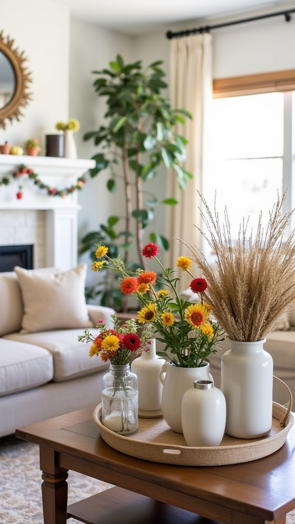 7. Display Fresh or Dried Flowers in Neutral Vases