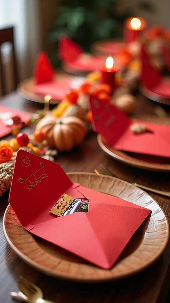 7. Use Red Envelopes as Unique Place Cards