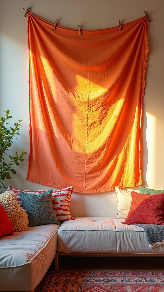 9. Hang a DIY Fabric Wall Tapestry