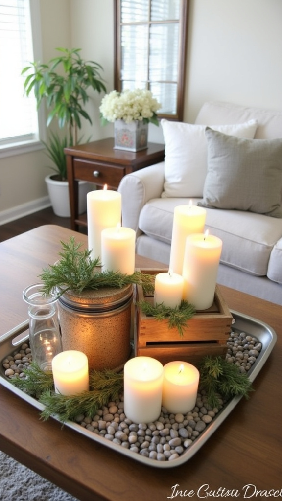 Arrange Pillar Candles in Groups for Dramatic Effect