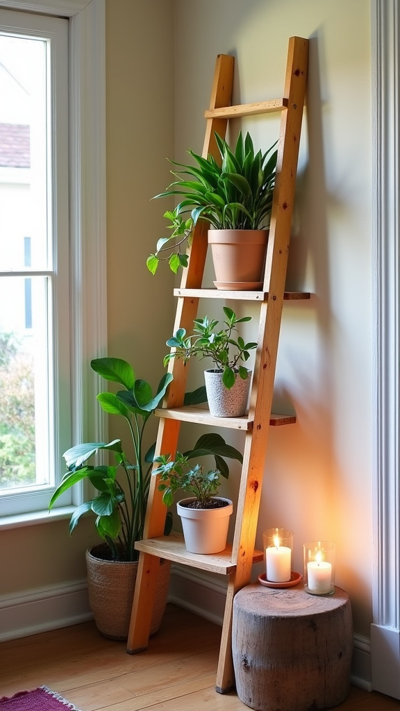 Create a Plant Ladder for Vertical Interest