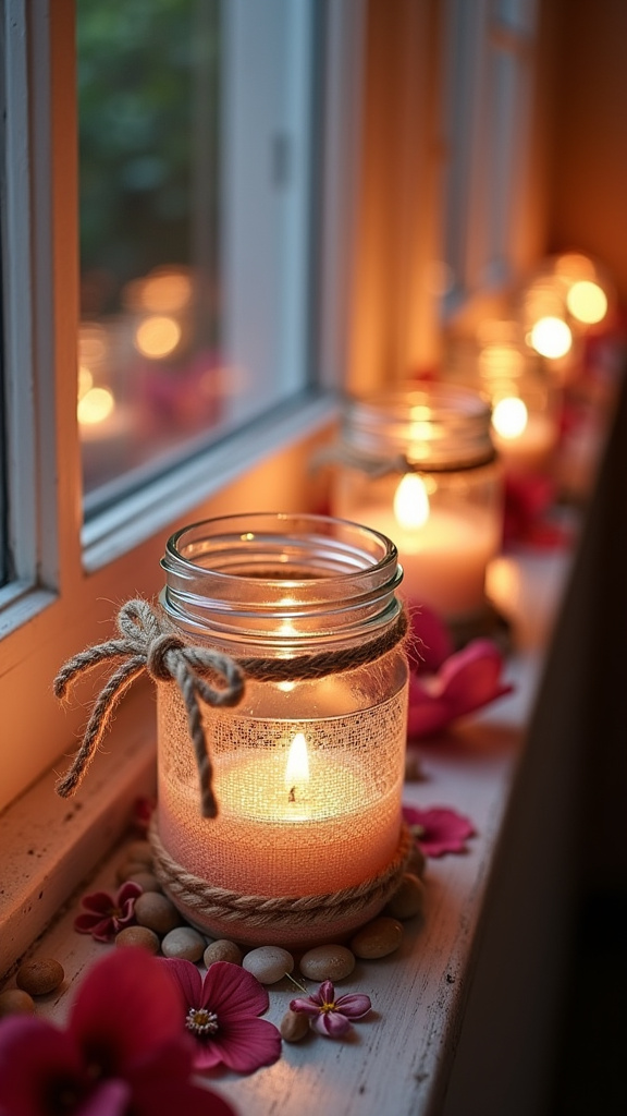 Decorate with Candles in Mason Jars