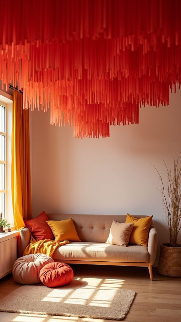 Hang Red-and-Gold Streamers for a Fun Atmosphere