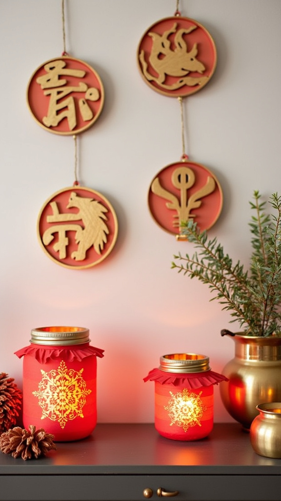 Incorporate Zodiac Symbols in Red-and-Gold Designs