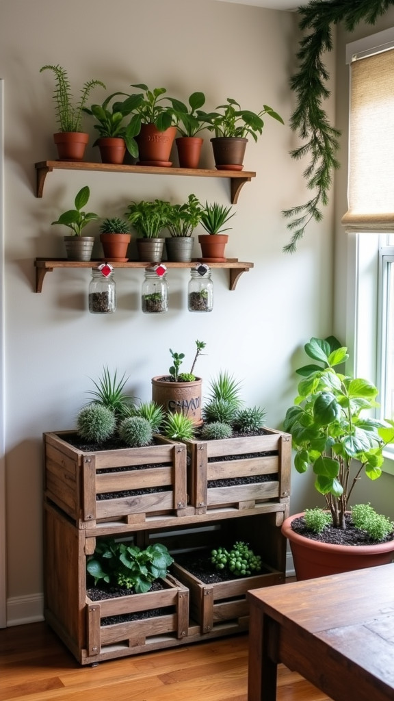 Use Shelving to Display Plants Creatively