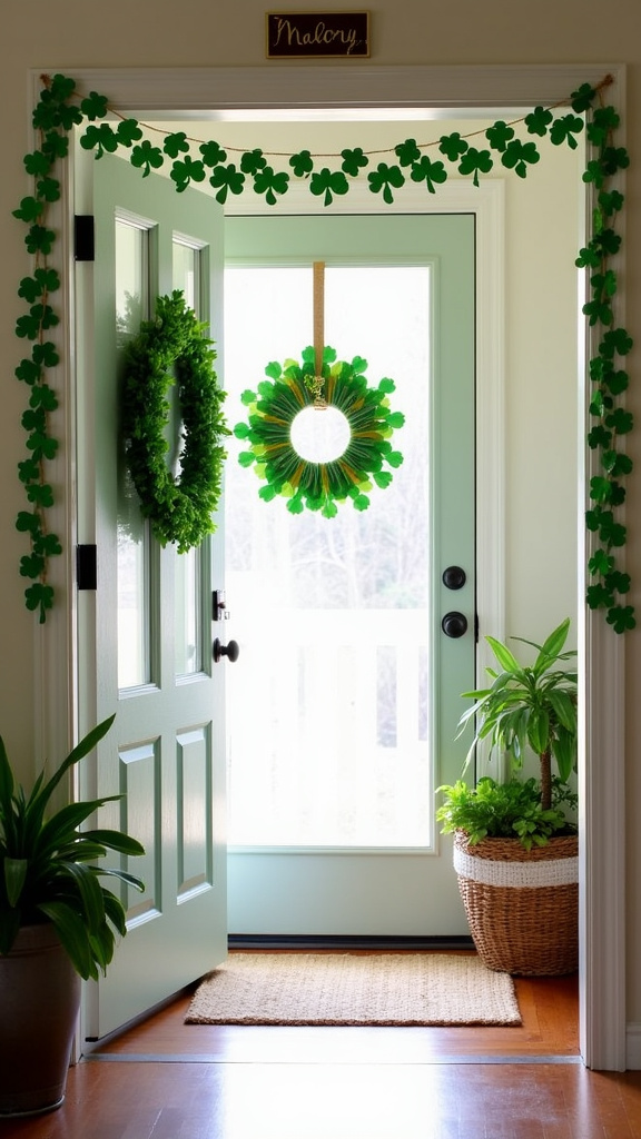 1. DIY Shamrock Garland for a Festive Entrance