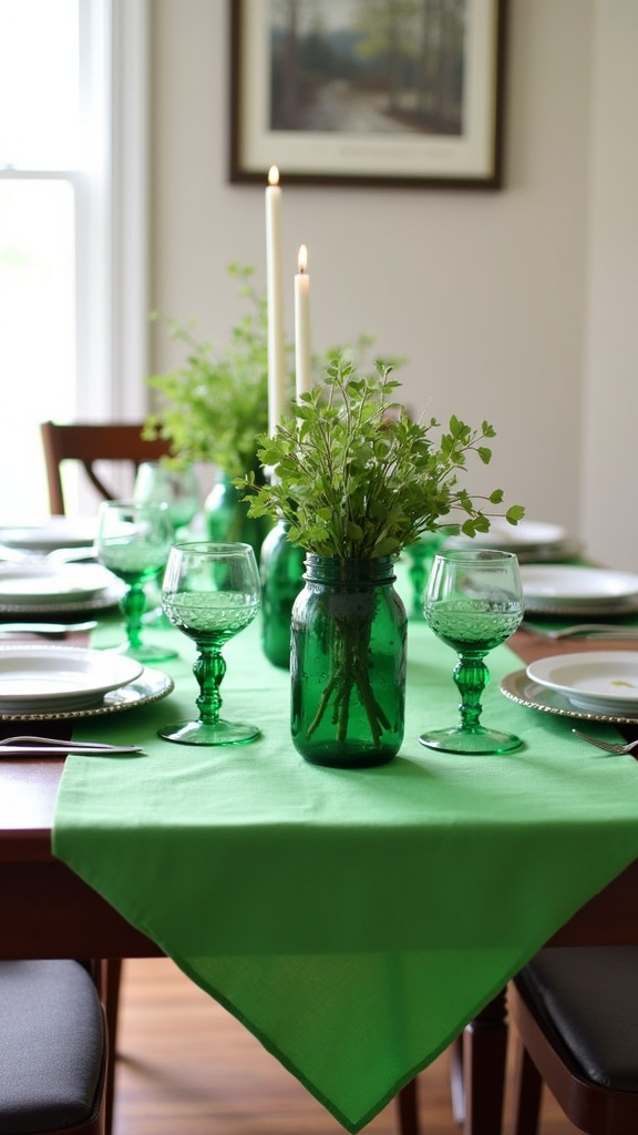 1. Green Table Settings: Dine in Style