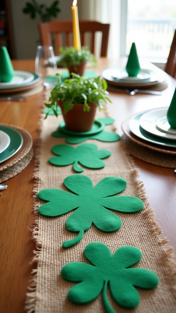 12. Make a Shamrock Table Runner