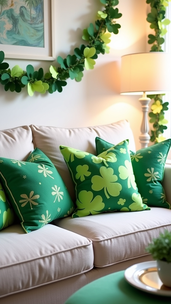 12. Use St. Patrick’s Day Themed Pillow Covers