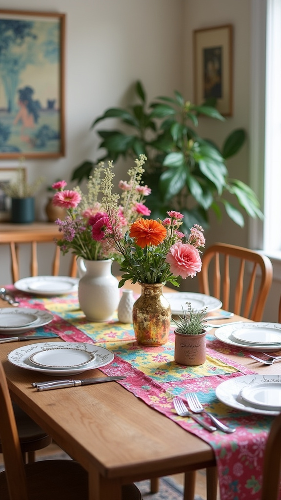 19. Artistic Table Runners with Bold Patterns