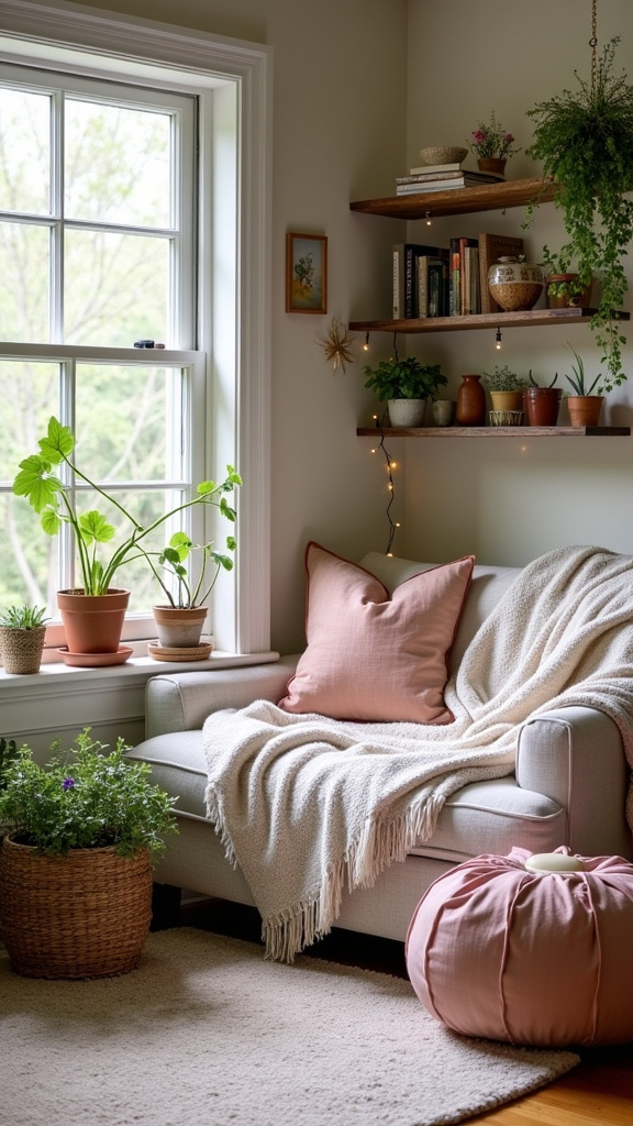 19. Create a Cozy Reading Nook with Spring Vibes