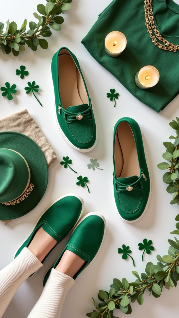 23. Stylish Green Footwear to Complete Your Outfit