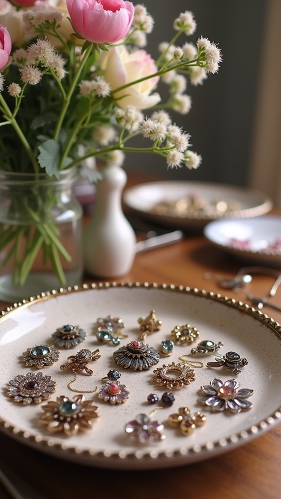 24. Vintage Jewelry Display as Centerpiece