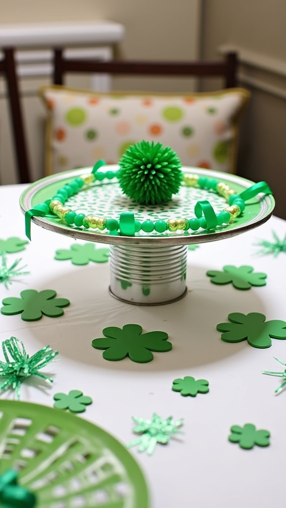 27. Create a St. Patrick’s Day-Themed Cake Stand