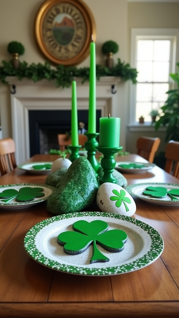 5. Paint Rocks with Shamrocks for Unique Table Decor