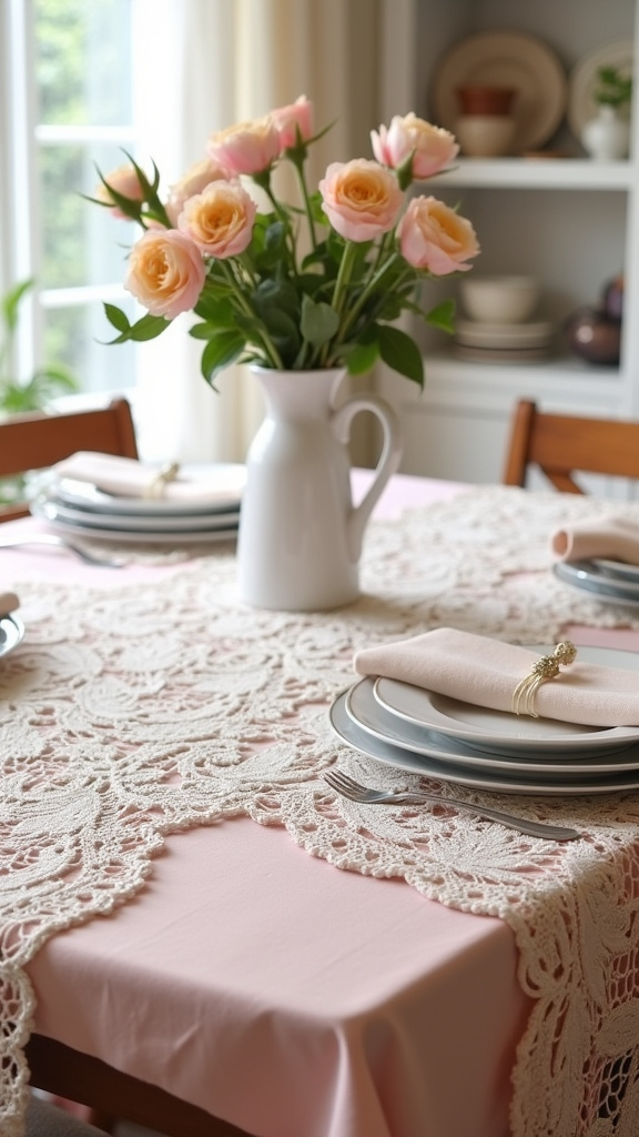 7. Delicate Lace Accents on Table Linens