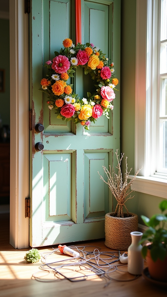 7. Hang Up a Wreath Made of Spring Blooms