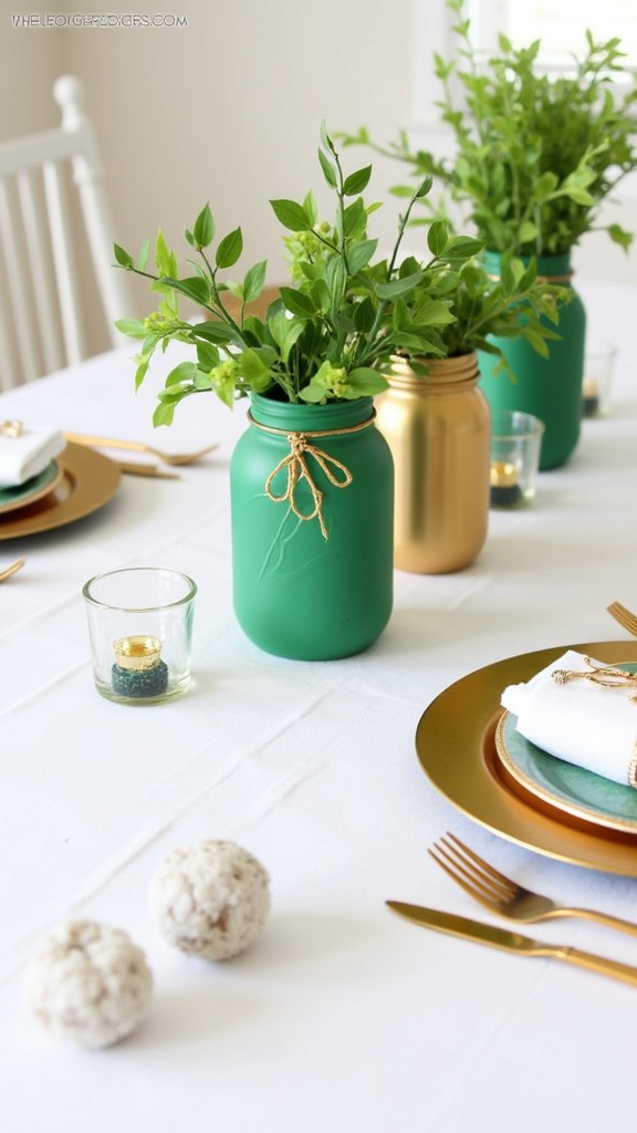 8. Design a Green and Gold Table Setting