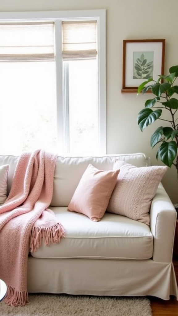 Add Pastel Throw Blankets for Comfort