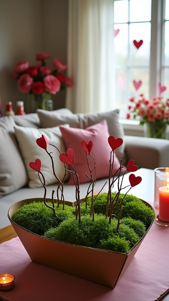 Mossy Heart Centerpiece