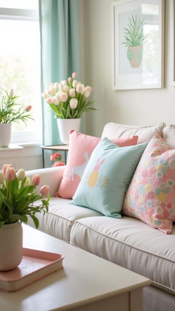 Opt for Easter-Themed Throw Pillows