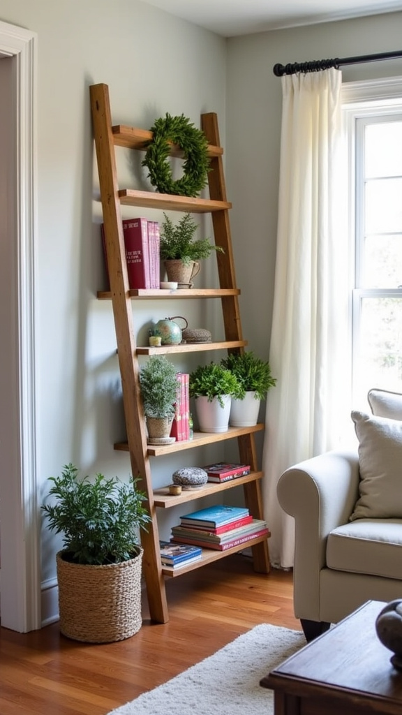 Turn a Ladder into a Unique Bookshelf