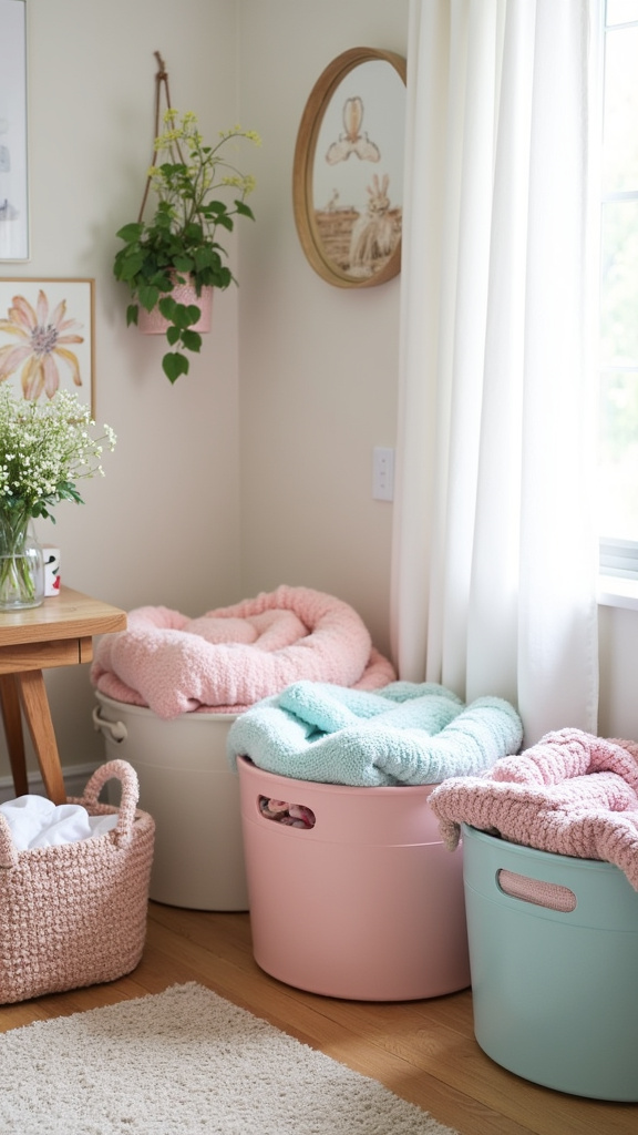 Use Pastel Storage Baskets for Organization