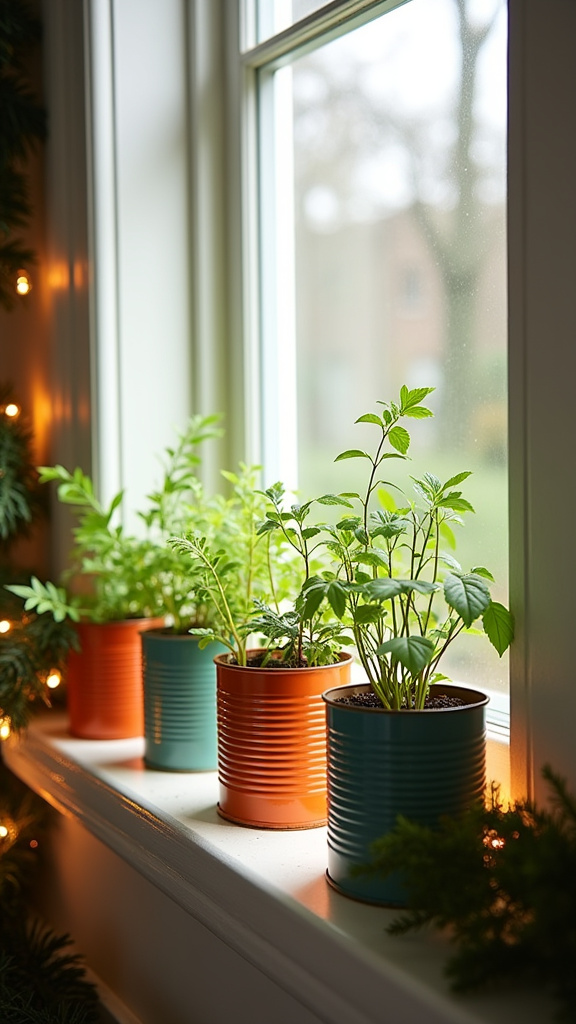 Use Tin Cans as Colorful Planters