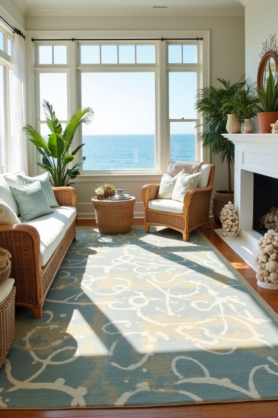 add stylish patterned rugs