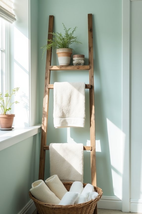 bathroom towel ladder holder