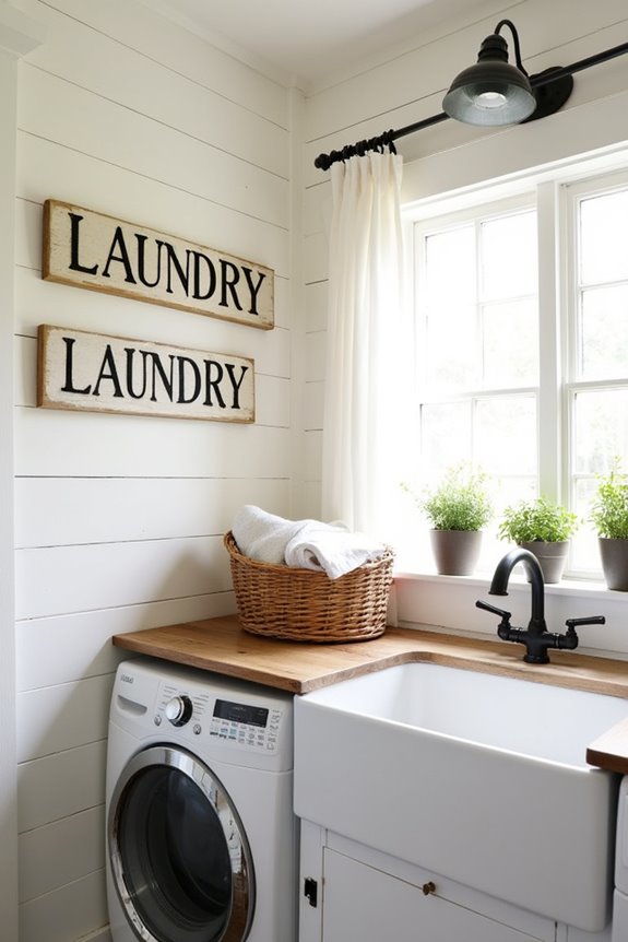 charming rustic laundry decor