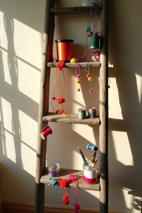 craft supplies storage ladder