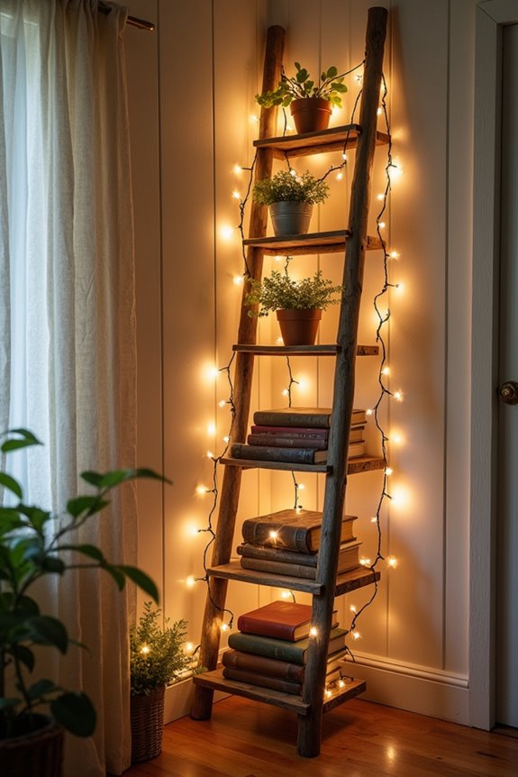 illuminated ladder decoration display
