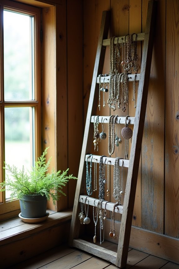 ladder style jewelry storage solution