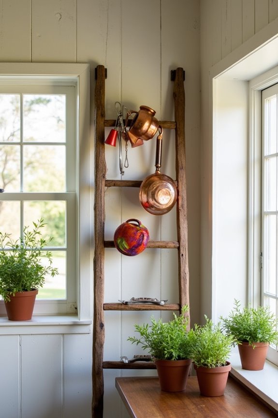 ladder style kitchen utensil rack