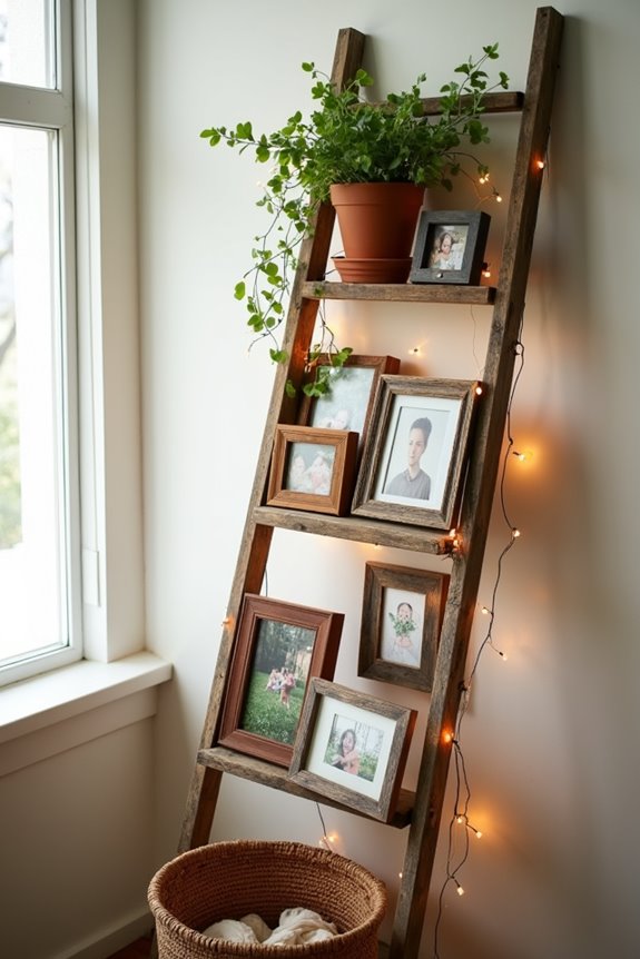 ladder style photo display