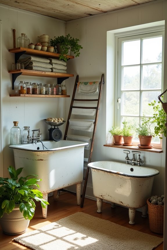 retro laundry wash basins