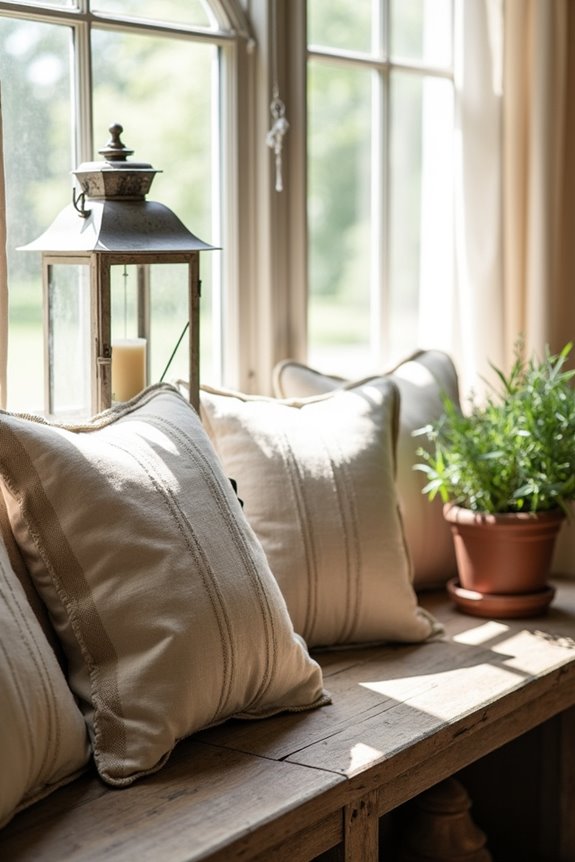 rustic decorative grain pillows