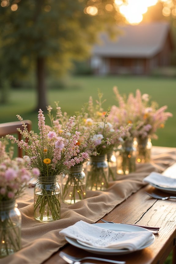 rustic decorative jar arrangements