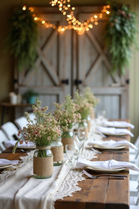 rustic fabric decorative elements